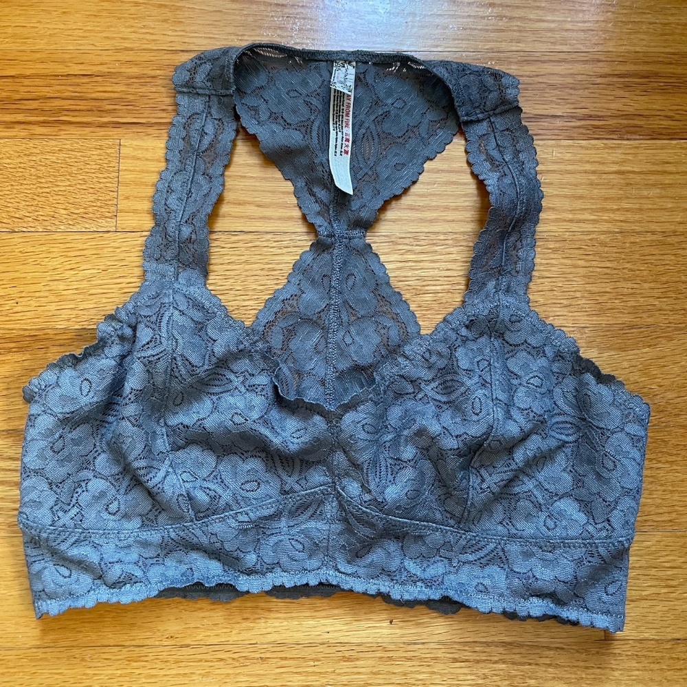 Free People Intimately Midweek Longline Bra Grey Size Medium